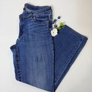 Kut From The Kloth Womens Size 12 Blue Mid-Rise Straight-Leg Jeans Stretch Denim